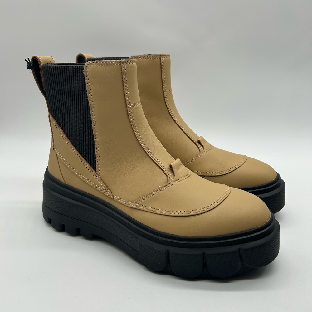 Sorel Caribou X Chelsea WP Tan Waterproof Chunky Lug Boots Women’s 11 New In Box - Picture 4 of 15